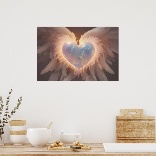 *~*~ Heart Angel Peach Wings AP78 Opal Poster (Küche)