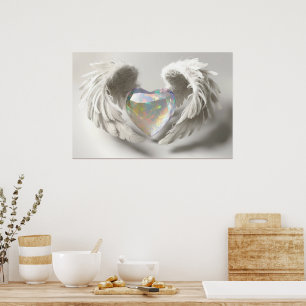 *~*~ Heart Angel Wings AP78 Crystal Opal Poster