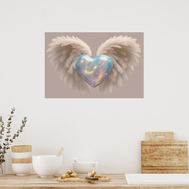 *~*~ Heart Angel Wings AP78 Flash Opal Poster (Küche)