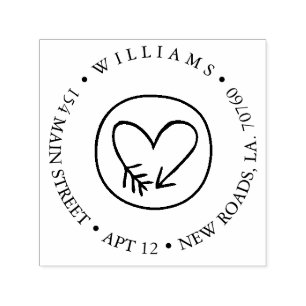 Heart Arrow-Rücksendeadresse Permastempel