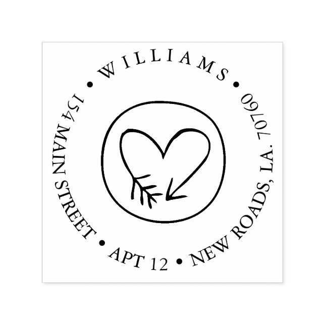 Heart Arrow-Rücksendeadresse Permastempel (Design)