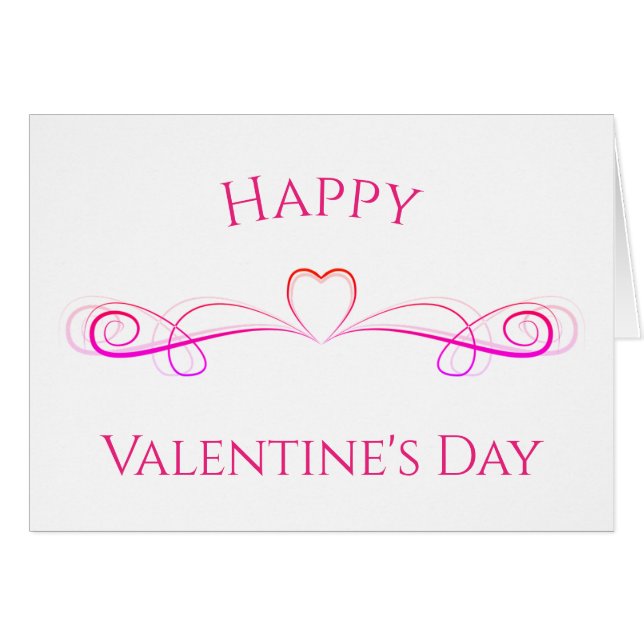 Heart Art Happy Valentine's Day Card (Vorderseite (Horizontal))
