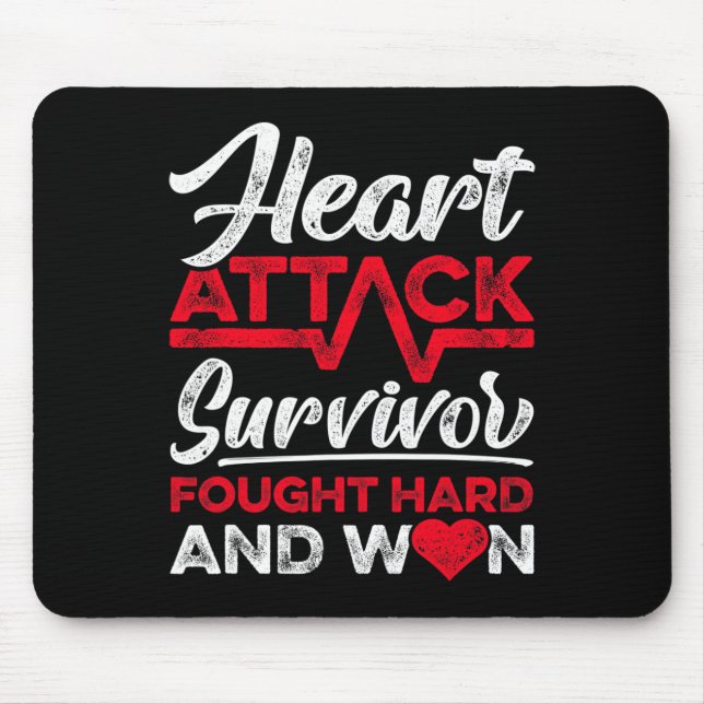 Heart Attack Survivor Faught Hard And Won Red Ribb Mousepad (Vorne)