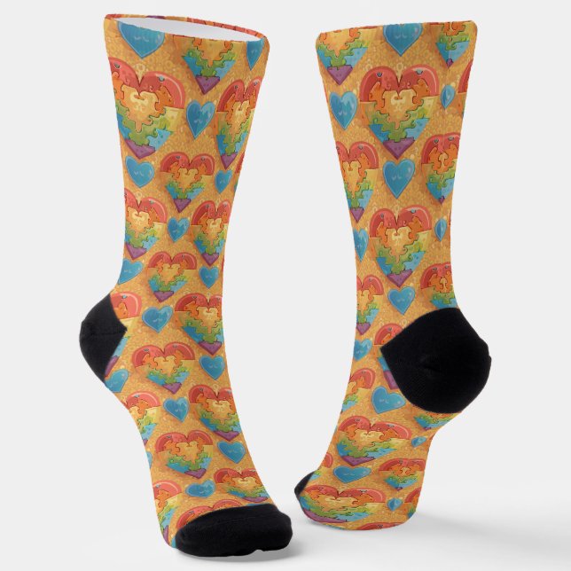 Heart autism socken (Gewinkelt)