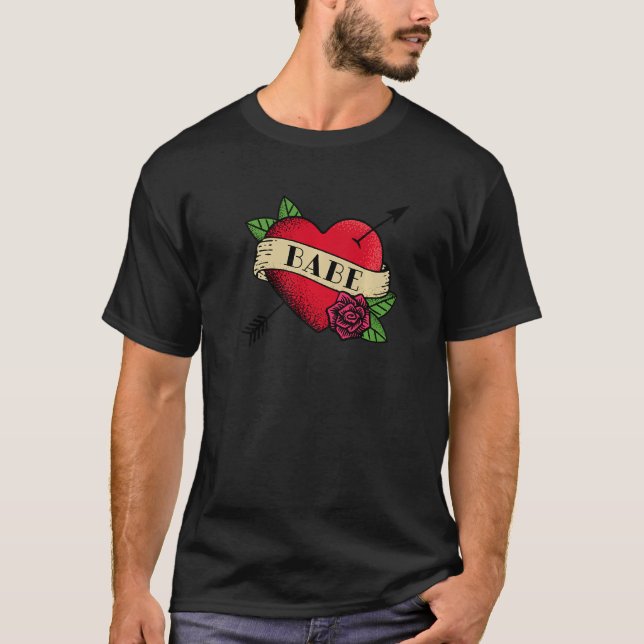 Heart Babe Tattoo T-Shirt (Vorderseite)