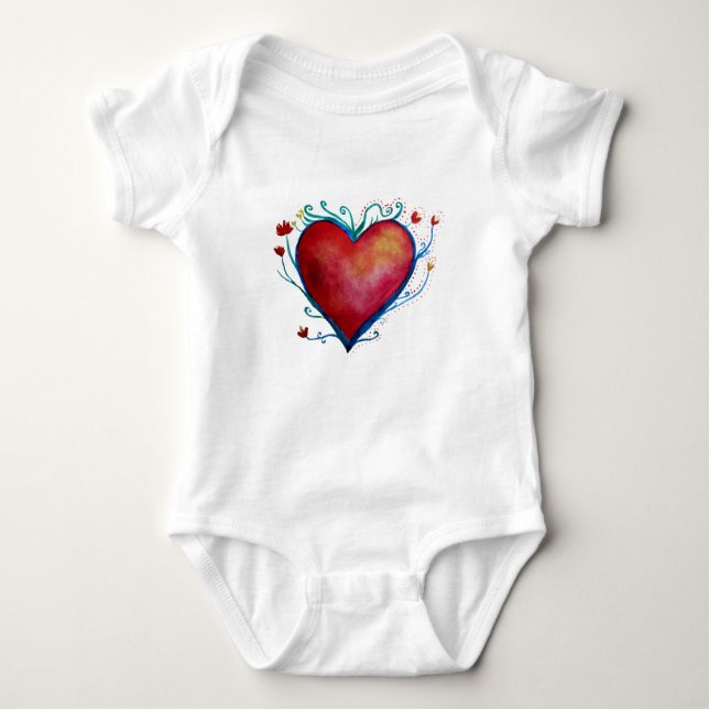 Heart Baby Jersey Bodysuit Baby Strampler (Vorderseite)