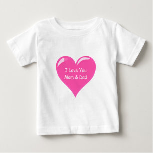 Heart Baby T - Shirt Text - I Liebe Sie Mama und V