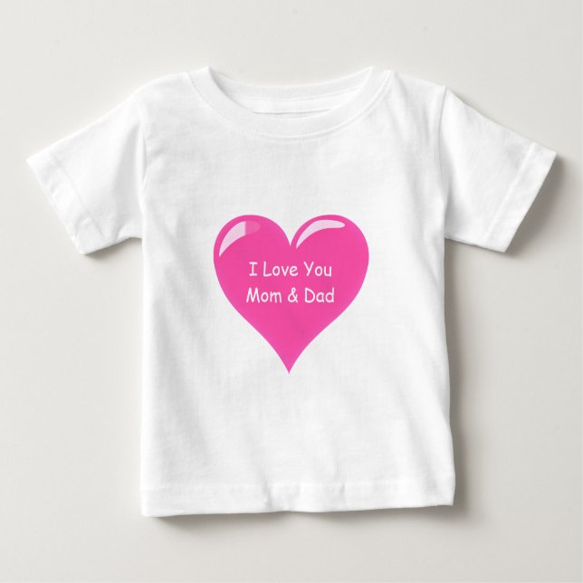 Heart Baby T - Shirt Text - I Liebe Sie Mama und V (Vorderseite)
