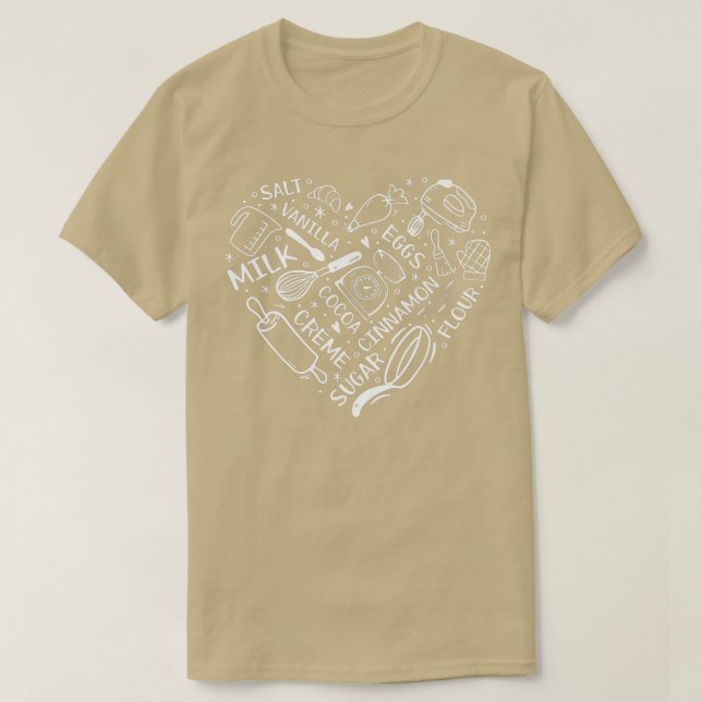 Heart Bake Confectioner Backutensil Baki T-Shirt (Design vorne)