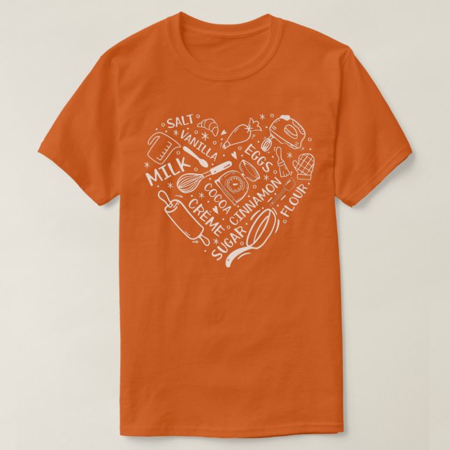 Heart Bake Confectioner Backutensil Baki T-Shirt (Design vorne)