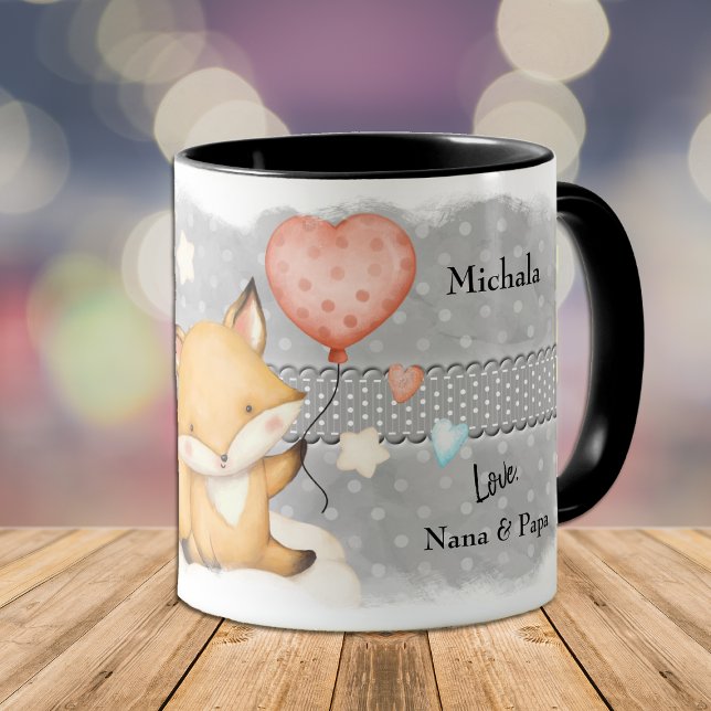 Heart Balloon Fox Kid's Valentine Tasse (Von Creator hochgeladen)