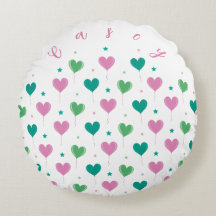 Heart Balloons Green Pink Star Pattern Cute