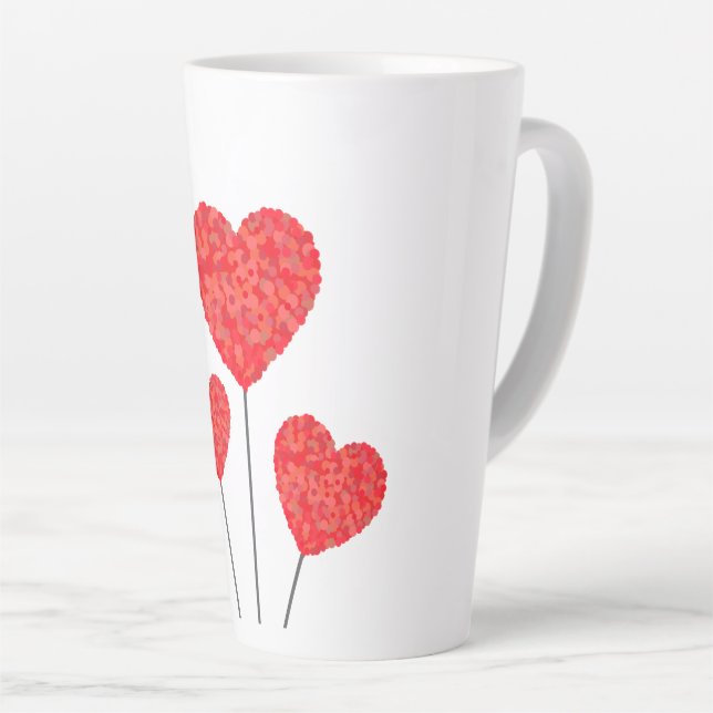 Heart Balloons Illustration Design Milchtasse (Rechte Ecke)