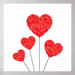 Heart Balloons Illustration Design Poster