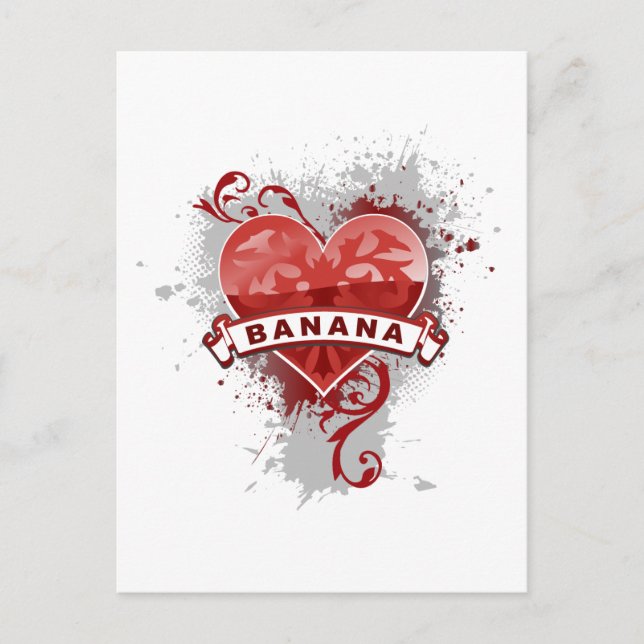 Heart Banana Postkarte (Vorderseite)