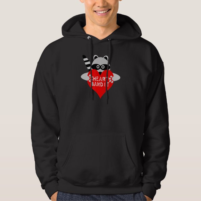 Heart Bandit Cute Raccoon Anniversary Valentine's  Hoodie (Vorderseite)