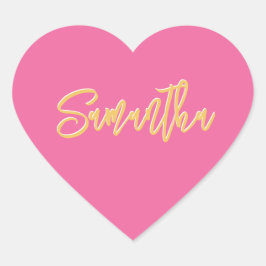 HEART BAT MITZVAH Modernes, hübsch rosa Goldschrif Herz-Aufkleber