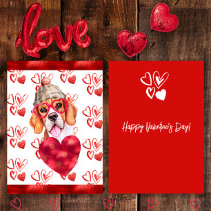 Heart Beagle Dog Lover Valentine Geschenk Feiertagskarte