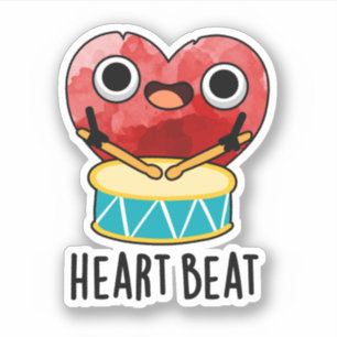 Heart Beat Funny Heart Drummer Pub Aufkleber