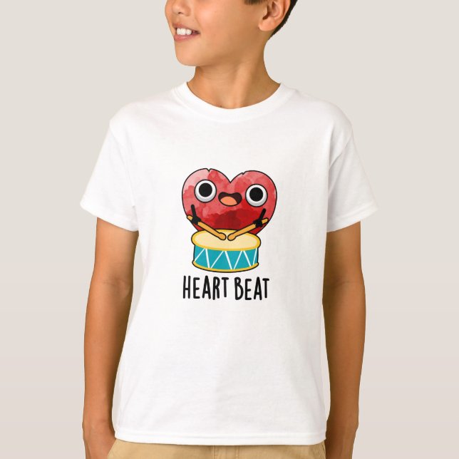 Heart Beat Funny Heart Drummer Pub T-Shirt (Vorderseite)