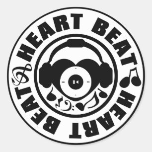 Heart_Beat Runder Aufkleber