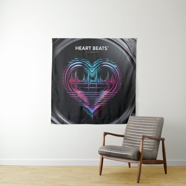 Heart Beats Art Print – Love in Motion Wall Decor Wandteppich (Beispiel)