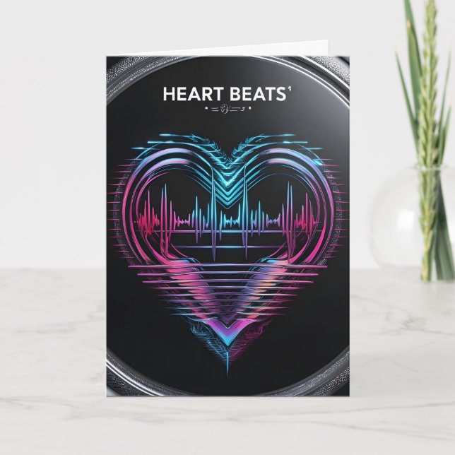 Heart Beats Greeting Card – Modern Romantic Design Karte (Vorderseite)