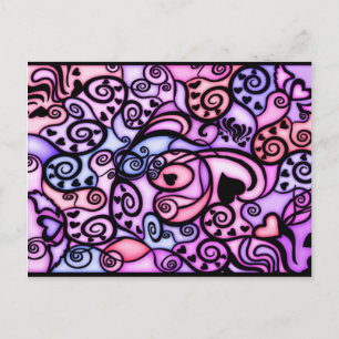 Heart Beats Singing, Stil aus gefestigtem Glas Postkarte