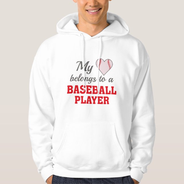 Heart Belongs Baseball Hoodie (Vorderseite)
