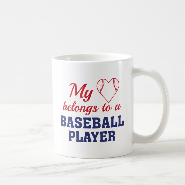 Heart Belongs Baseball Kaffeetasse (Rechts)
