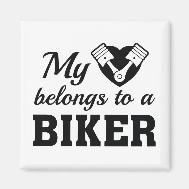 Heart Belongs Biker Magnet (Vorne)