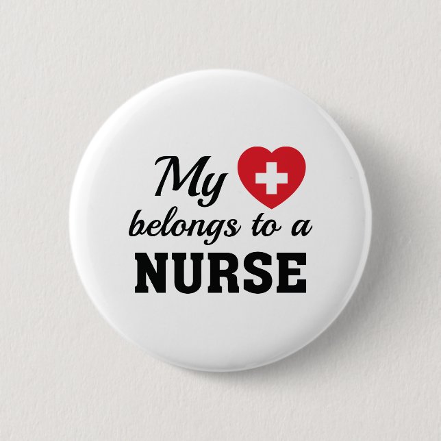 Heart Belongs Nurse Button (Vorderseite)