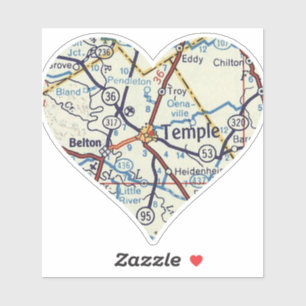 Heart Belton Temple Texas Aufkleber