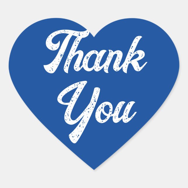 Heart Blue Vielen Dank Sticker (Vorderseite)