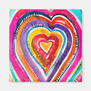 Heart boho Aquarellkunst Magnet