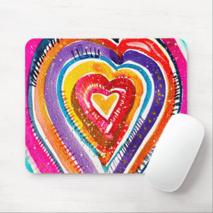 Heart boho Aquarellkunst Mousepad