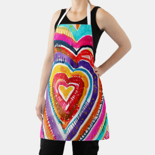 Heart boho Aquarellkunst Schürze