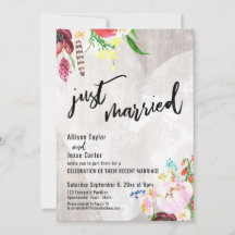 Heart Boho Floral rustikales Holz nur verheiratet 