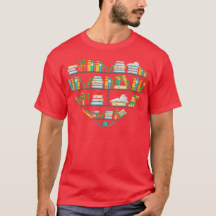 Heart Bookshelves Bibliothek Buch Liker Funny Grap T-Shirt