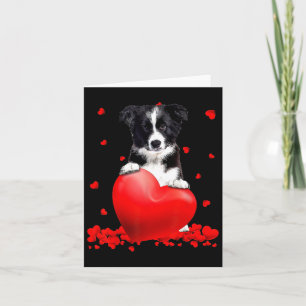 Heart Border Collie Dog Lover Christmas Valentines Karte