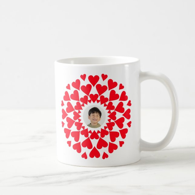 Heart Border Customizable Kaffeetasse (Rechts)