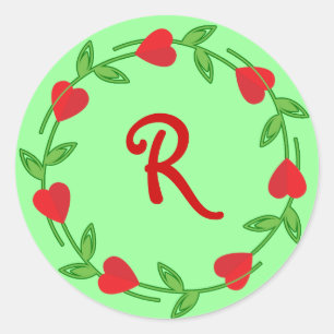 Heart Border Stickers to Monogram