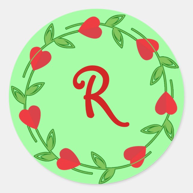 Heart Border Stickers to Monogram (Vorderseite)