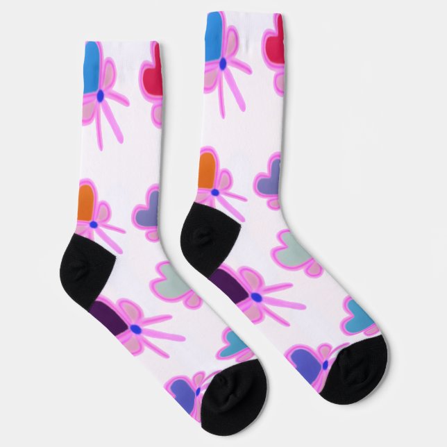  Heart Bow Pattern Personalized Gift Crew Socks Socken (Rechts)