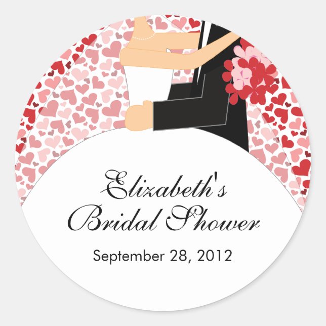 Heart Bride Groom Brautparty Sticker Rotes Button (Vorderseite)