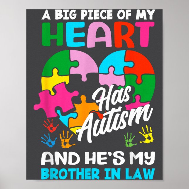 Heart Brother-in-law Autism Awareness Puzzle Ece R Poster (Vorne)