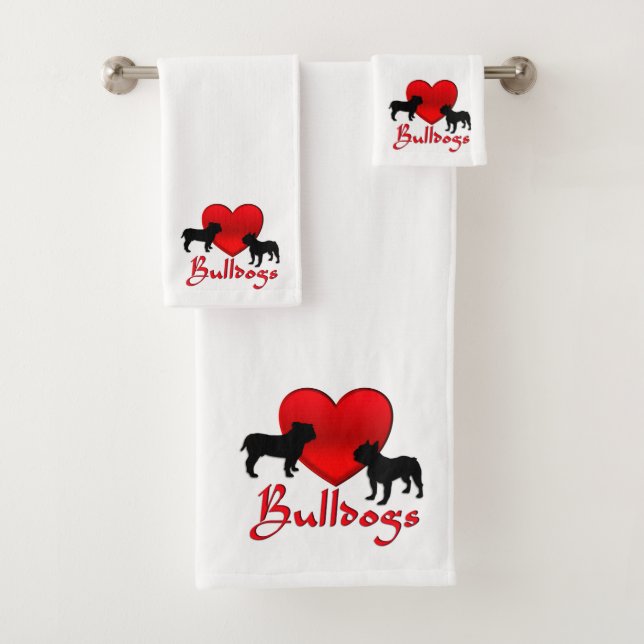 Heart Bulldogs Badhandtuch Set (Insitu)