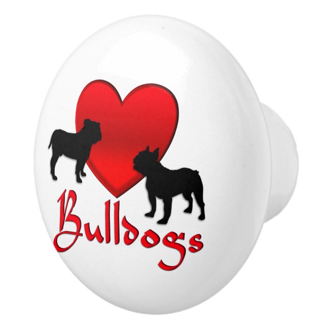 Heart Bulldogs Keramikknauf (Rechts)