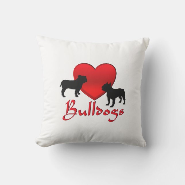 Heart Bulldogs Kissen (Vorderseite)
