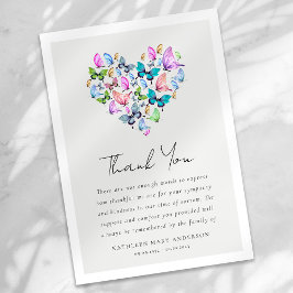Heart Butterfly Beileid Beerdigung Dankeskarte